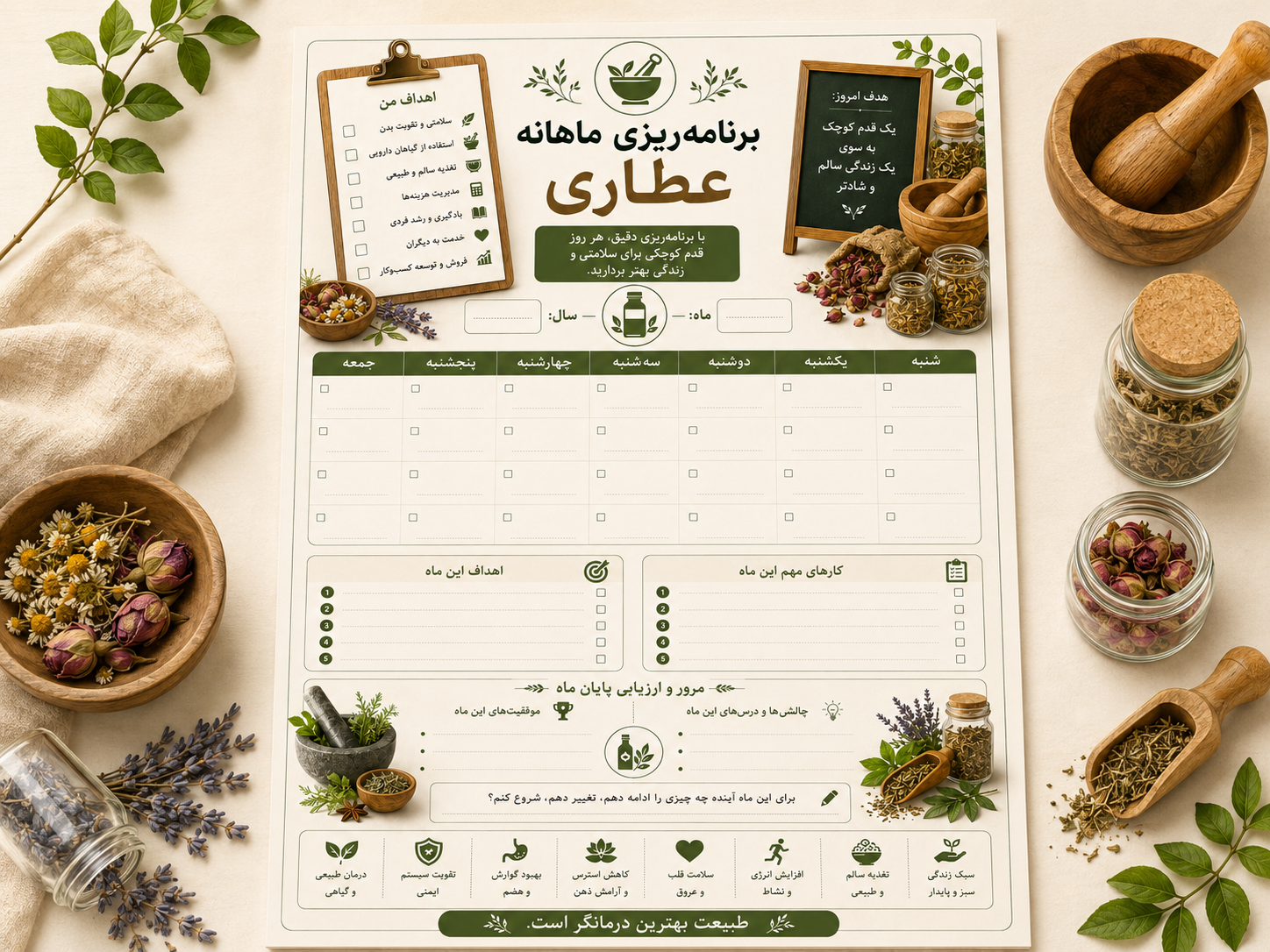 فرم برنامه‌ریزی ماهانه عطاری